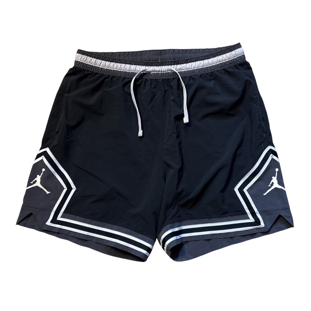 Nike Jordan Dri-FIT Sport Men Woven Diamond Shorts Black White XL FB7580-010